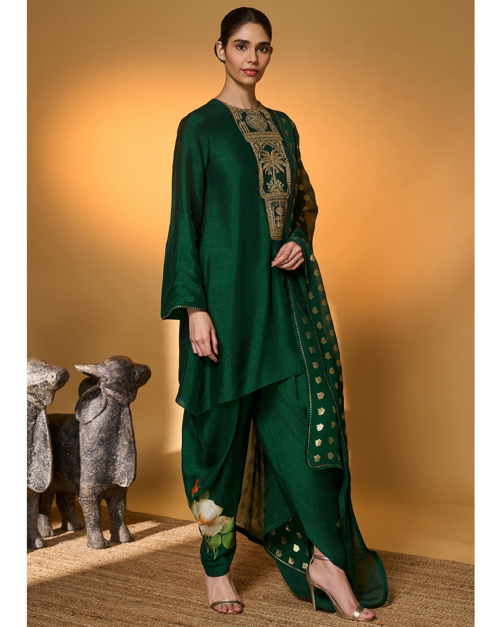 Bottle Green Kurta Set