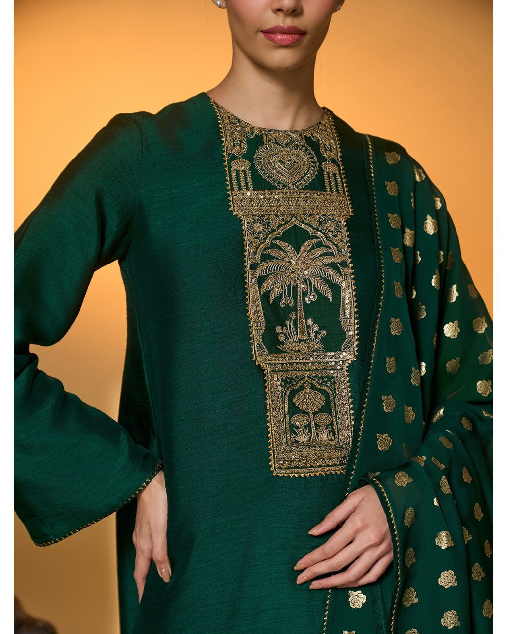 Bottle Green Kurta Set