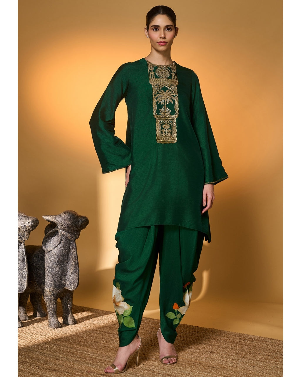 Bottle Green Kurta Set