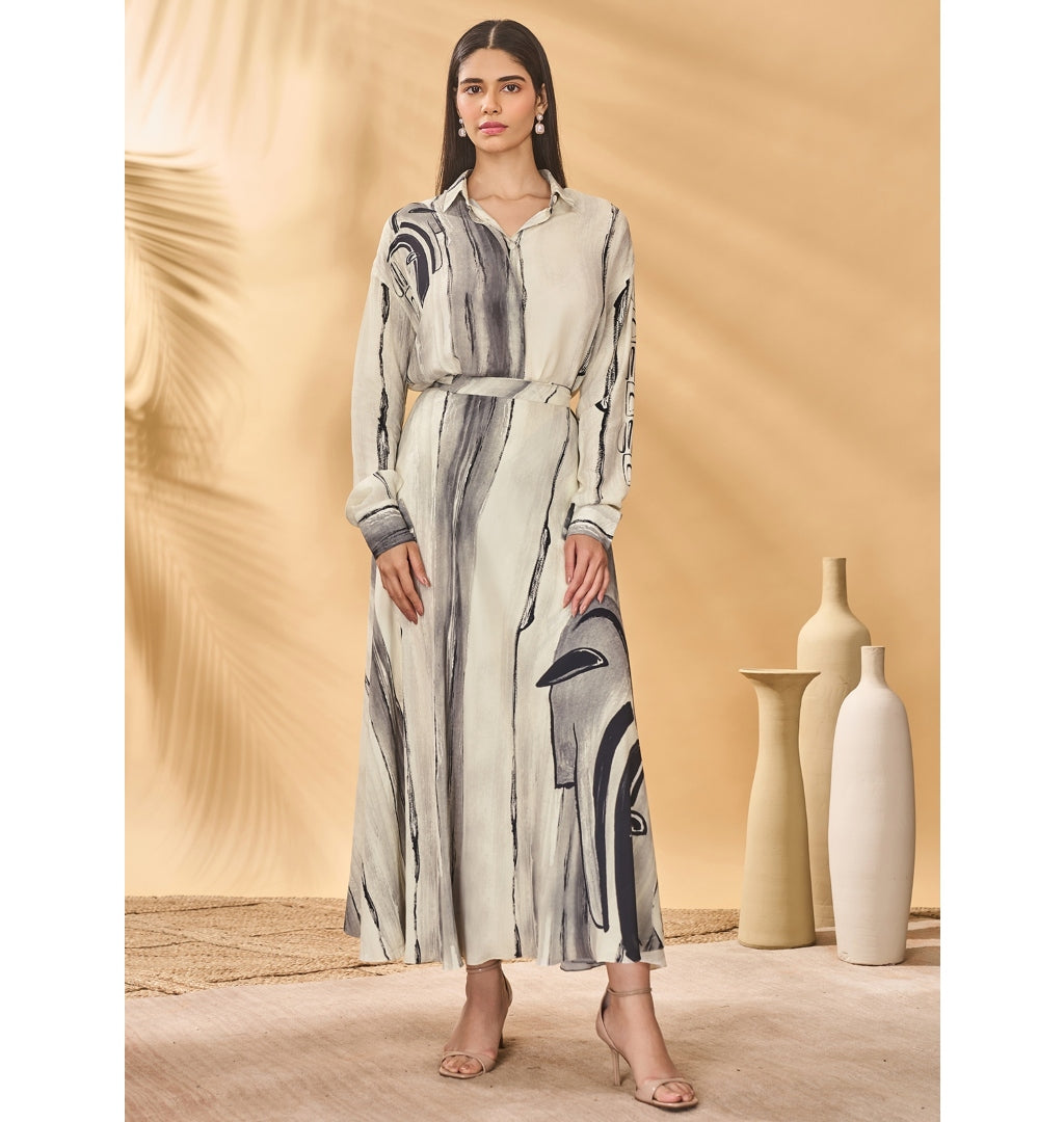 Moonlit Faces Skirt Set