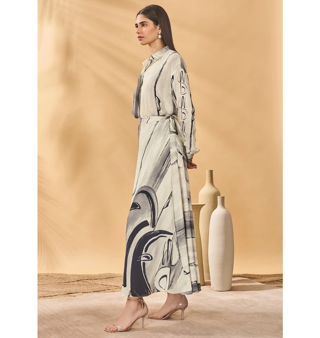 Moonlit Faces Skirt Set