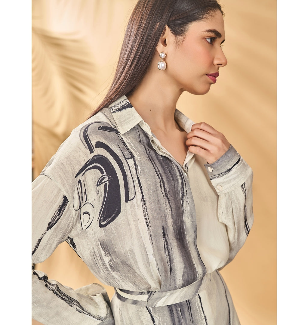 Moonlit Faces Skirt Set