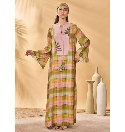 Pina Colada Checkered Kaftan