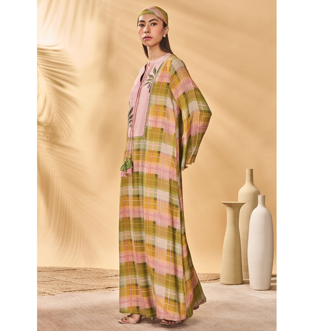 Pina Colada Checkered Kaftan
