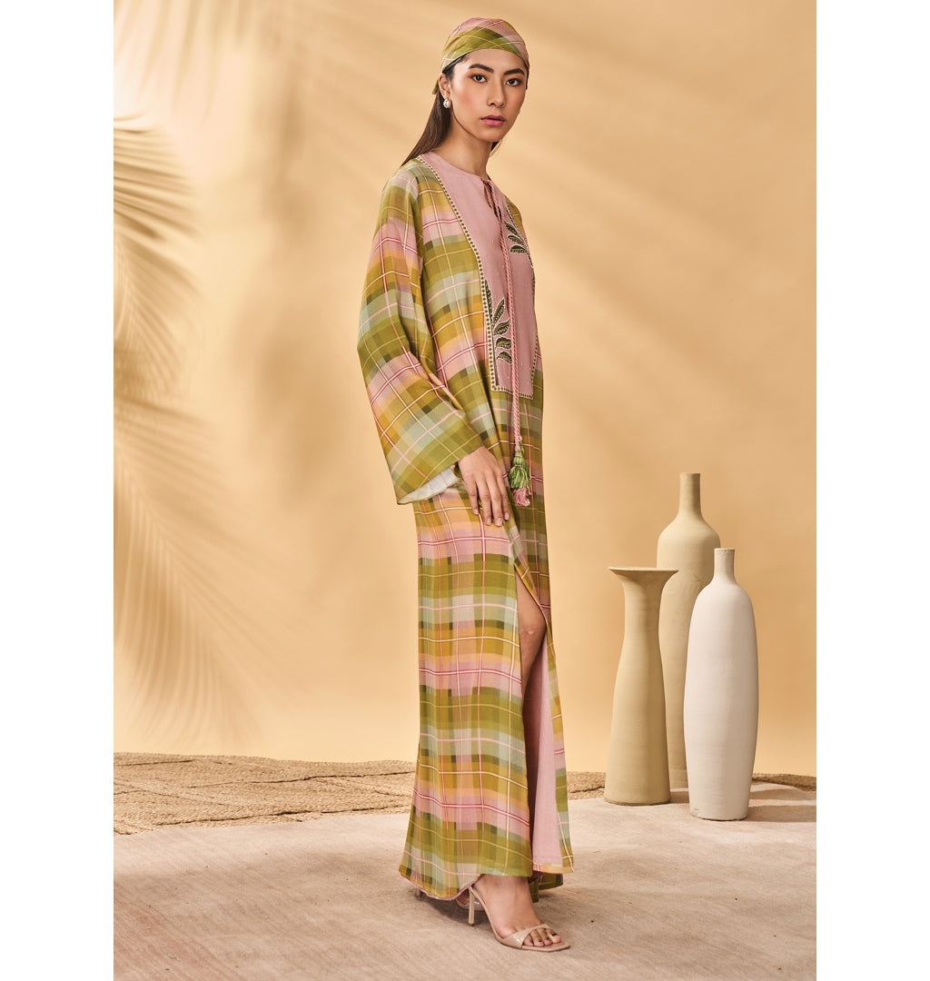 Pina Colada Checkered Kaftan