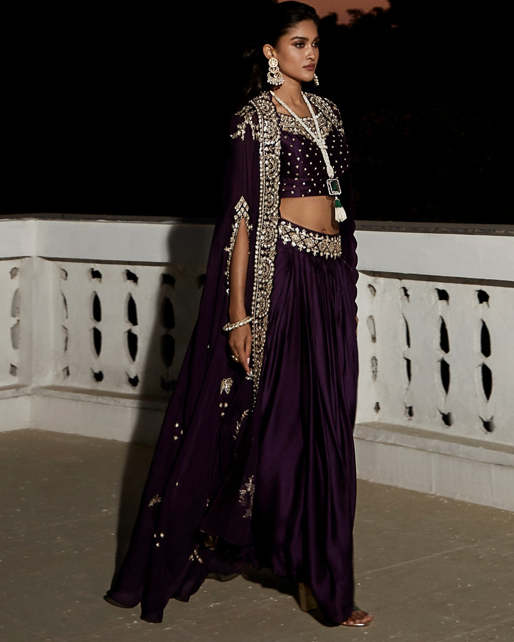 The Plum Nawabi Short Anarkali