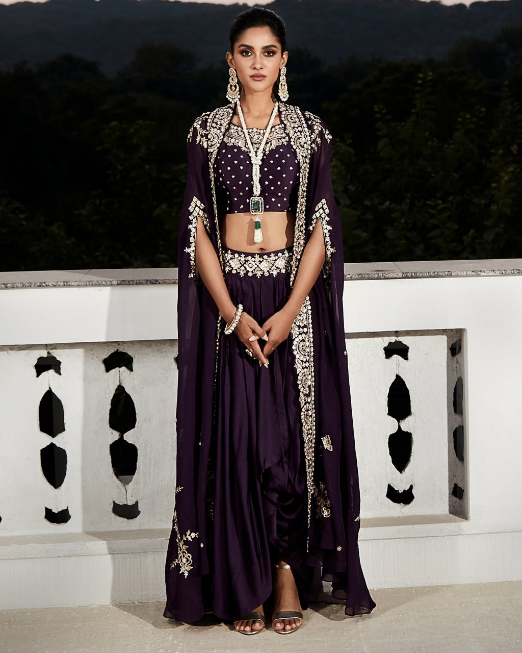 The Plum Nawabi Short Anarkali