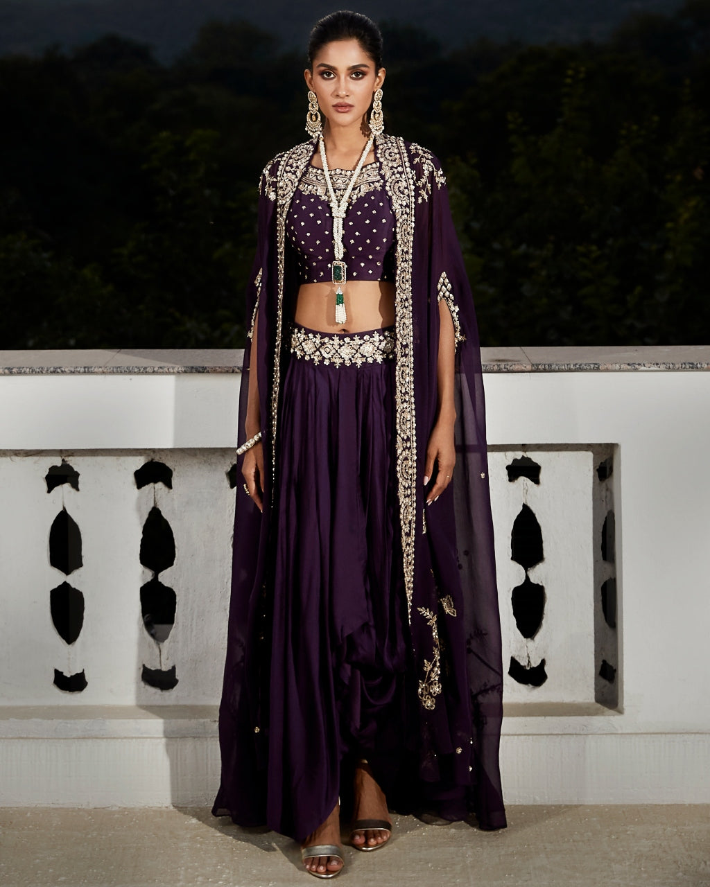 The Plum Nawabi Short Anarkali