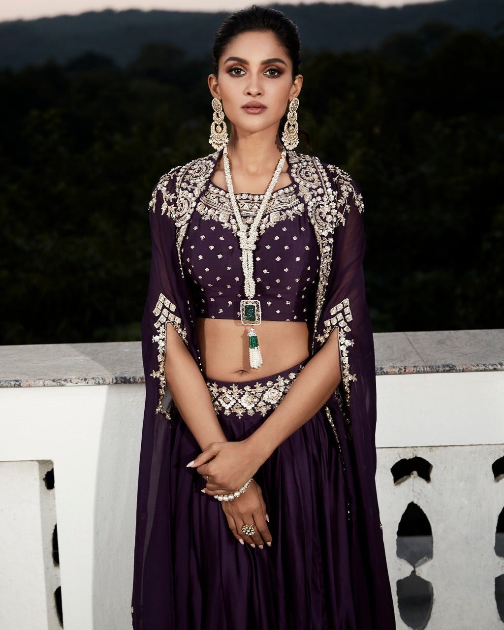 The Plum Nawabi Short Anarkali