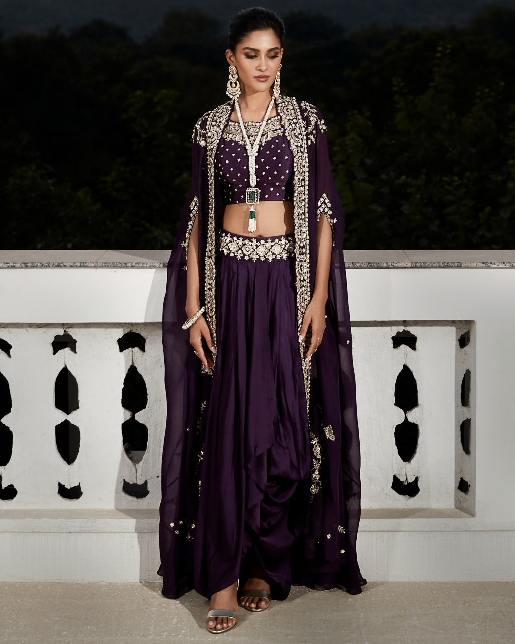 The Plum Nawabi Short Anarkali