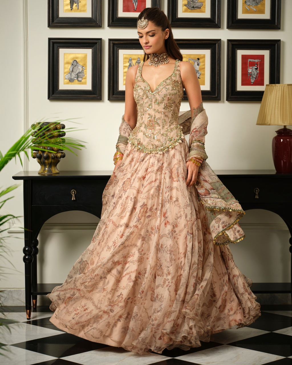 Malaika Corset Anarkali Set