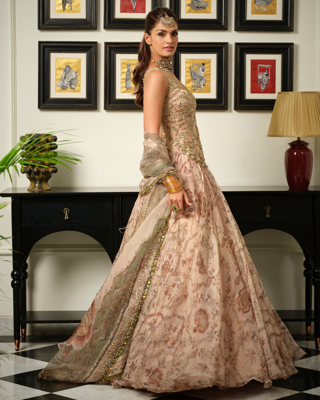 Malaika Corset Anarkali Set
