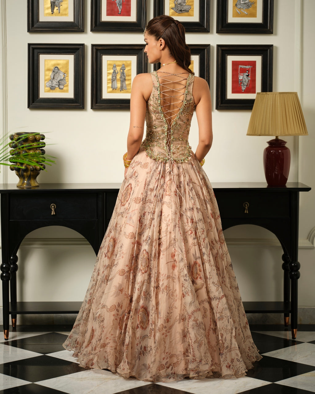Malaika Corset Anarkali Set