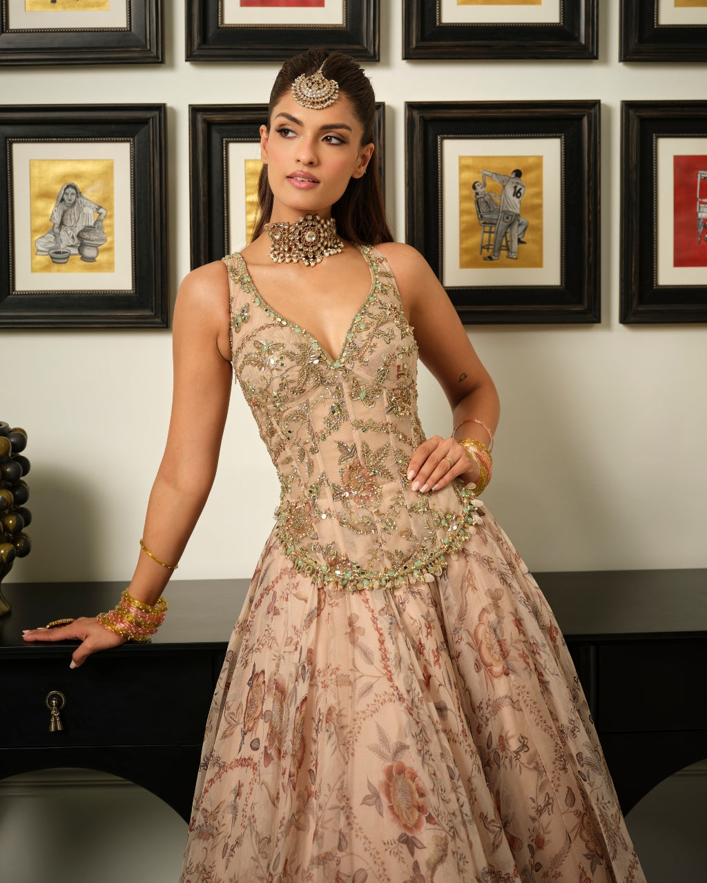 Malaika Corset Anarkali Set