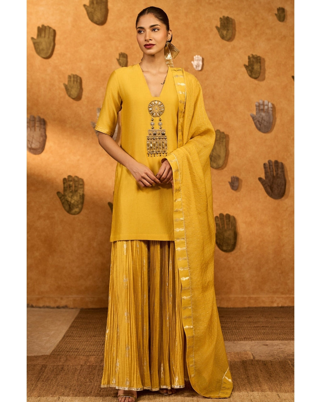 Spiced Ochre Gilded Kettle Kurta Set