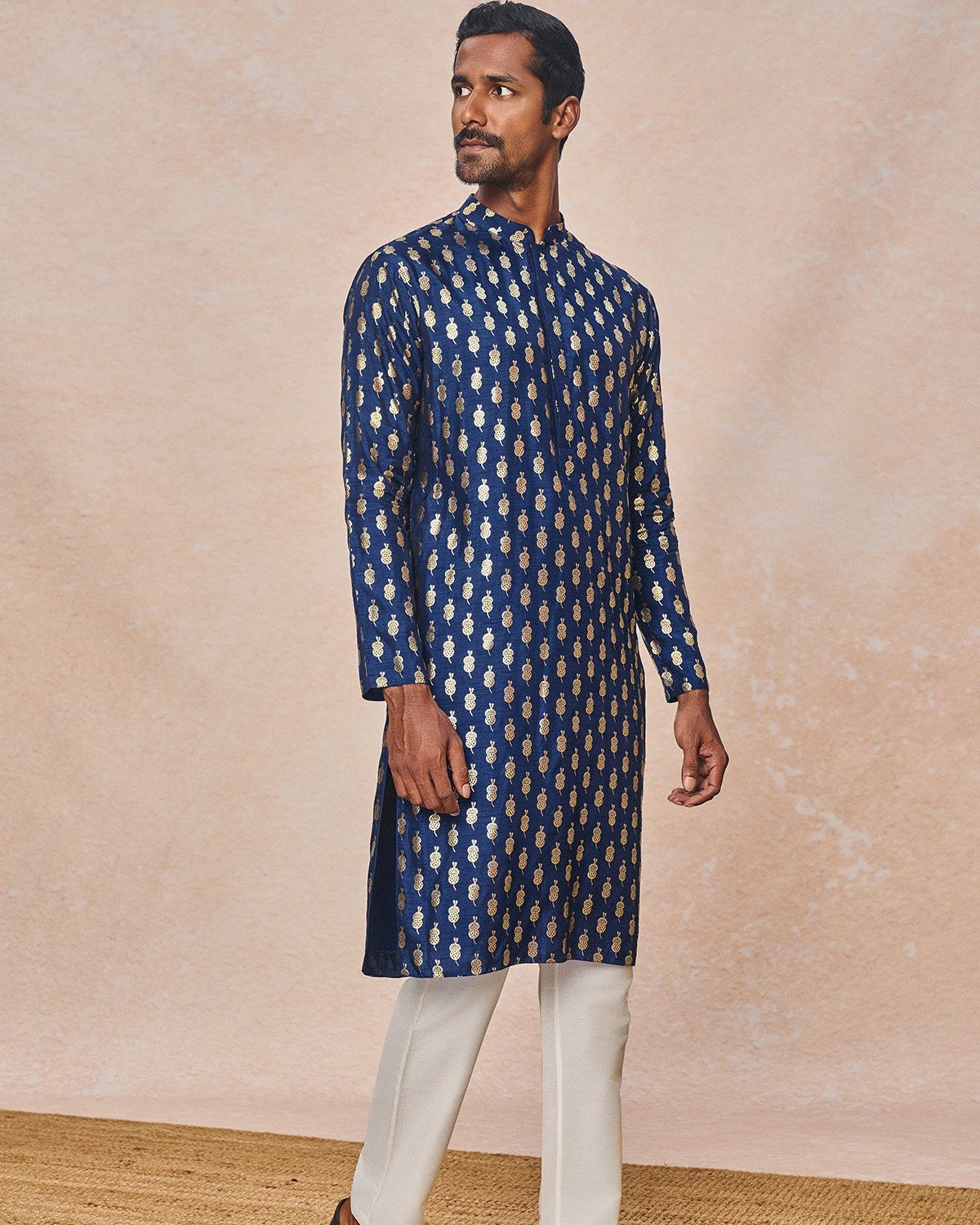 Navy Blue Teardrop Kurta Set
