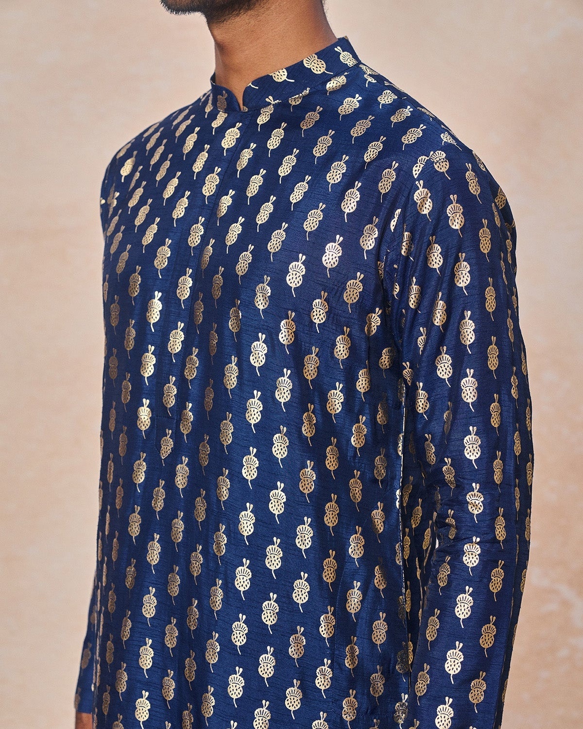 Navy Blue Teardrop Kurta Set