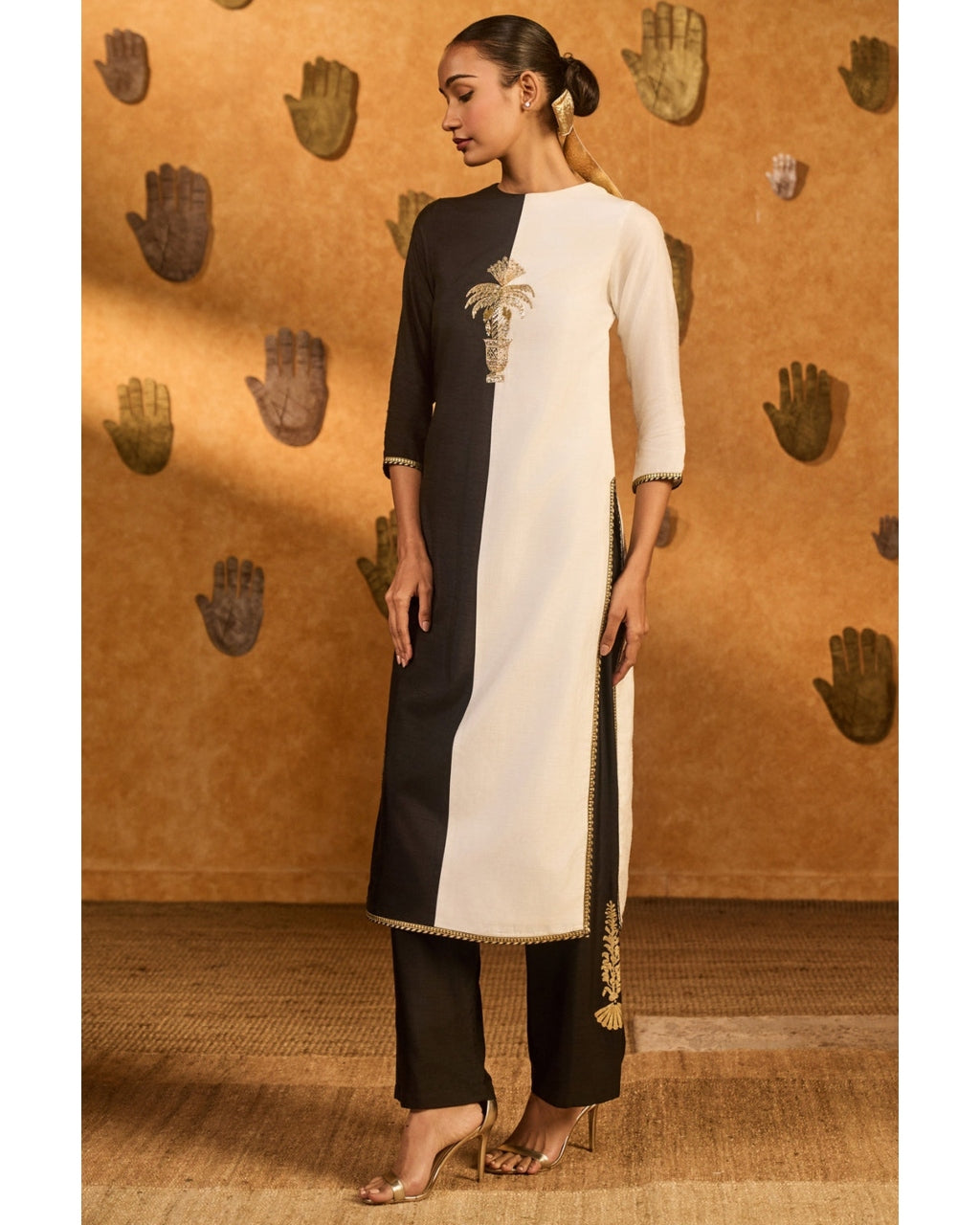 Black Ying Yang Kurta Set