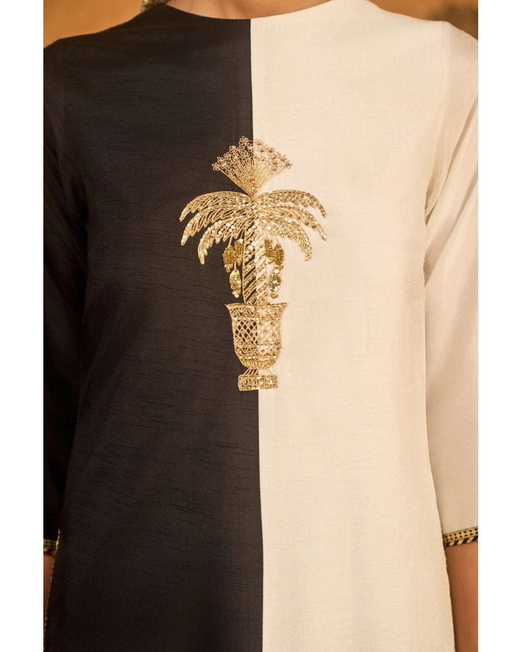 Black Ying Yang Kurta Set