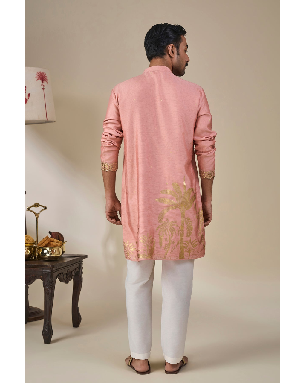 Salmon Pink Backwater Postcard Kurta Set