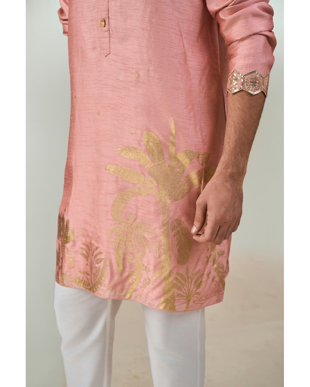 Salmon Pink Backwater Postcard Kurta Set