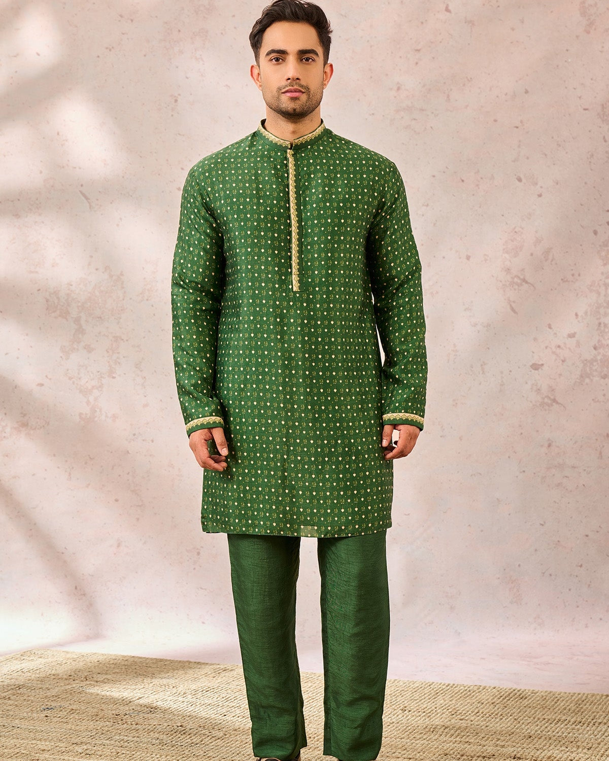 Green Tree of Hearts Kurta Set