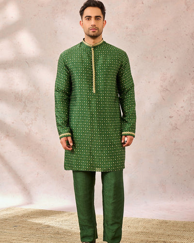 Green Tree of Hearts Kurta Set