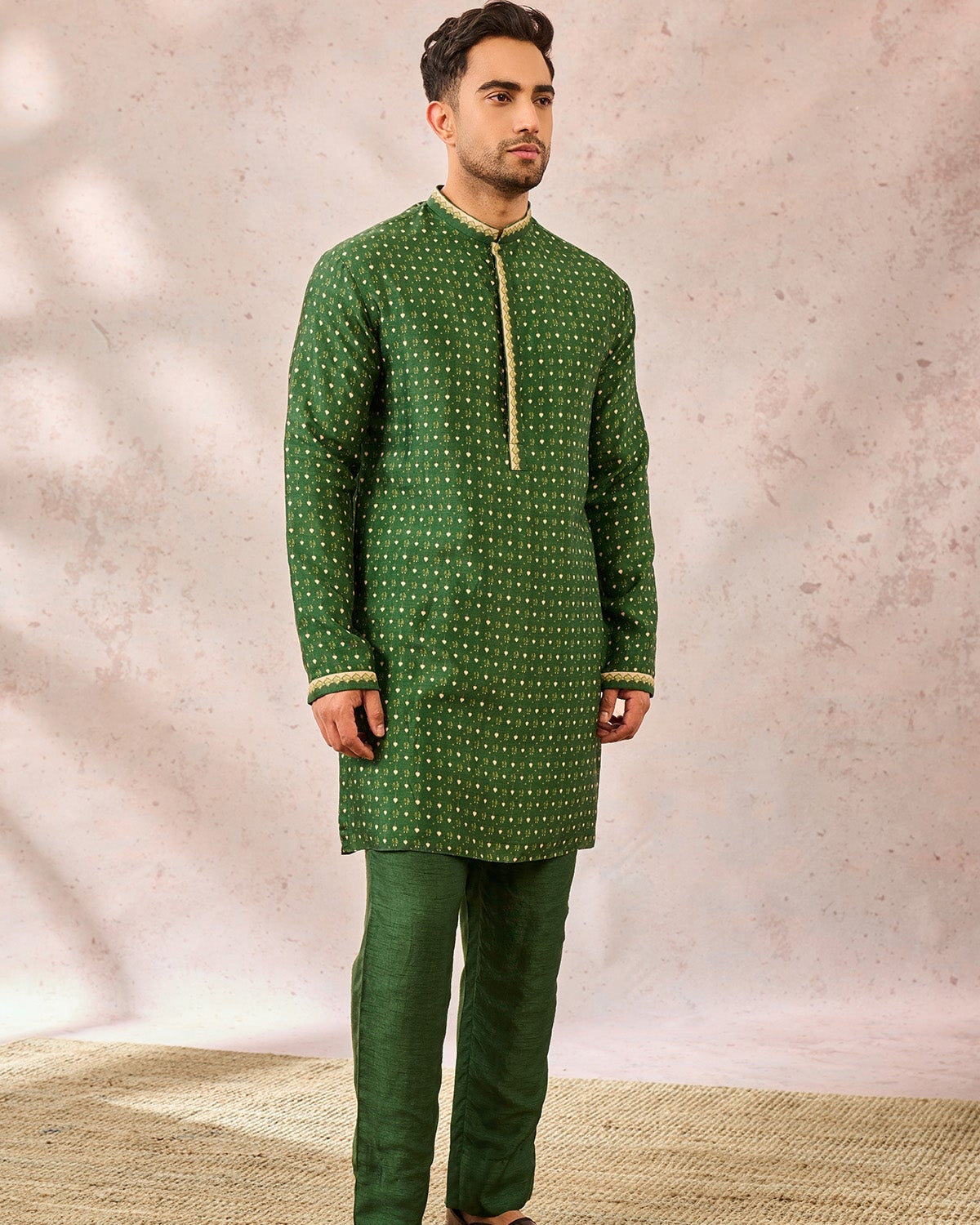 Green Tree of Hearts Kurta Set
