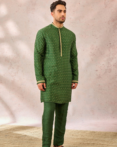 Green Tree of Hearts Kurta Set