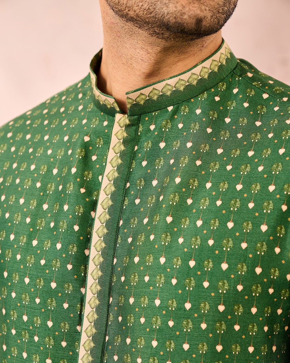 Green Tree of Hearts Kurta Set