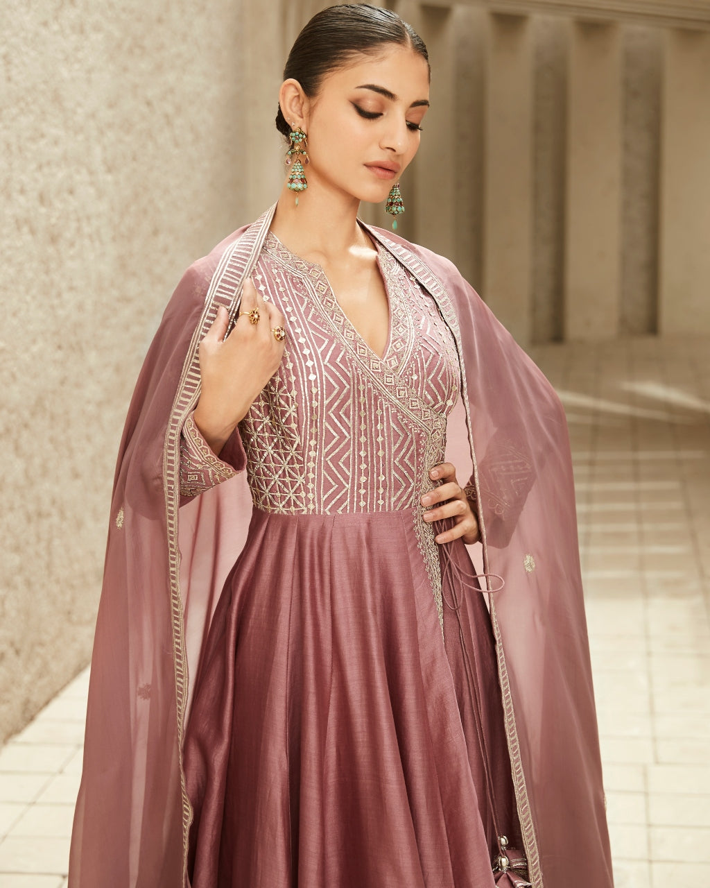 Neo-Classic Angrakha Kurta Set