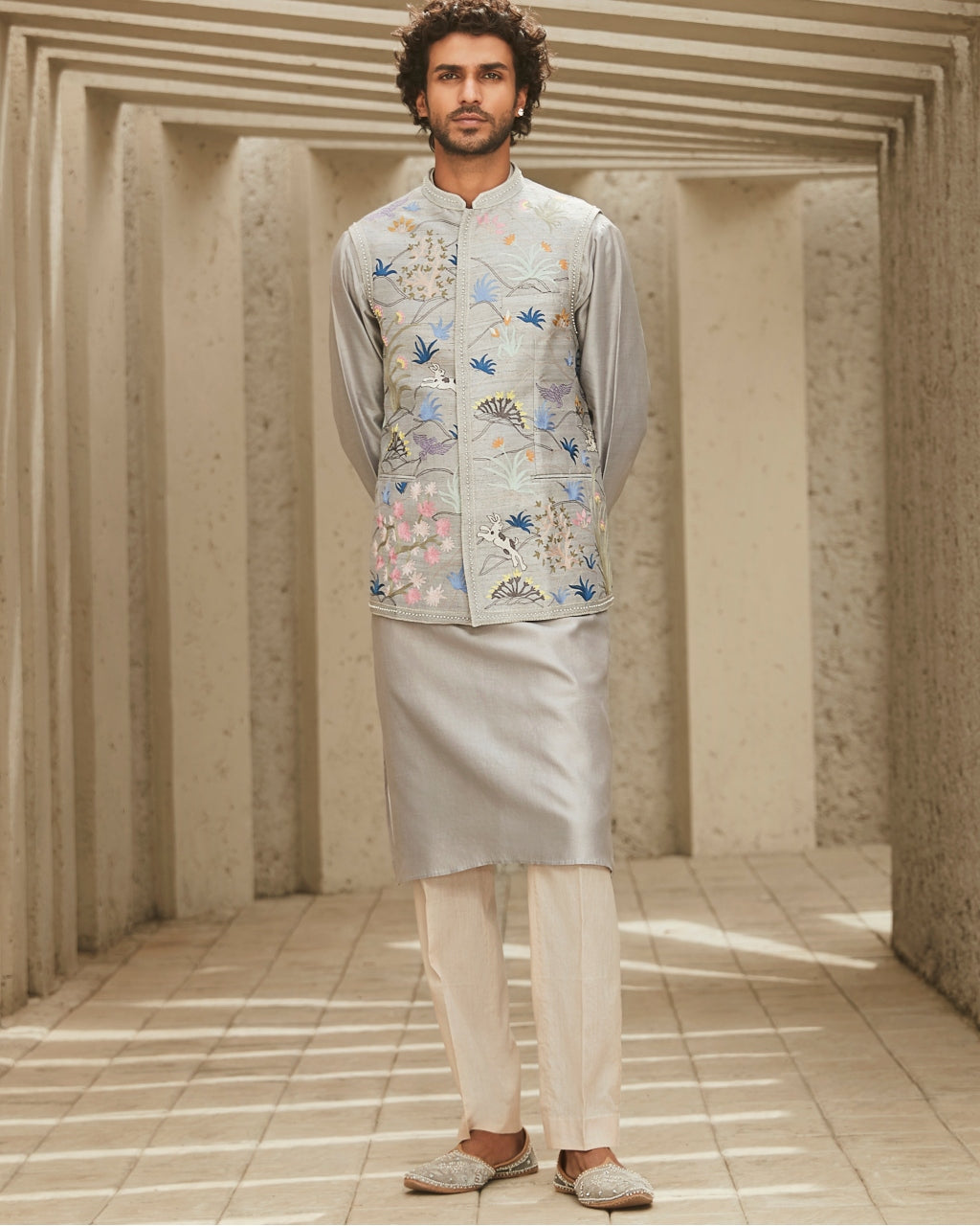 Gray Classic Kurta Set