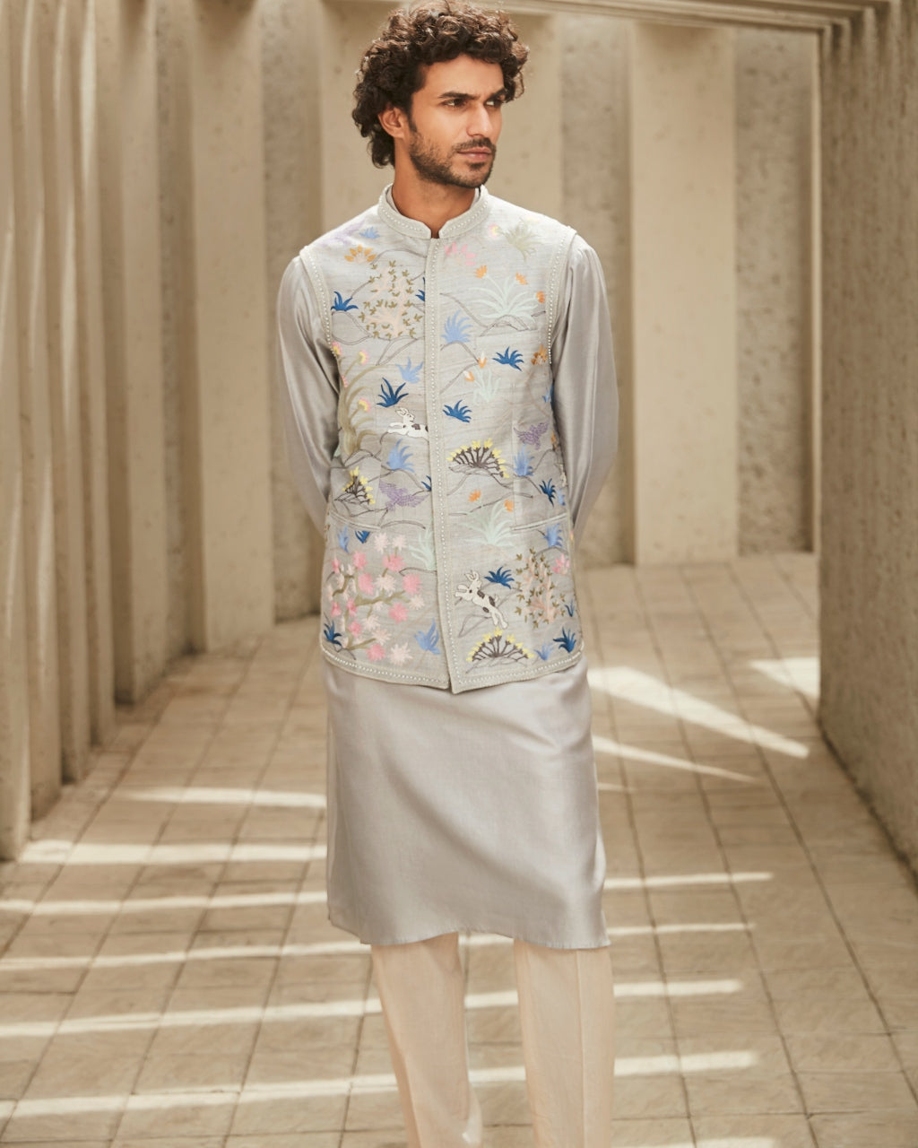 Gray Classic Kurta Set