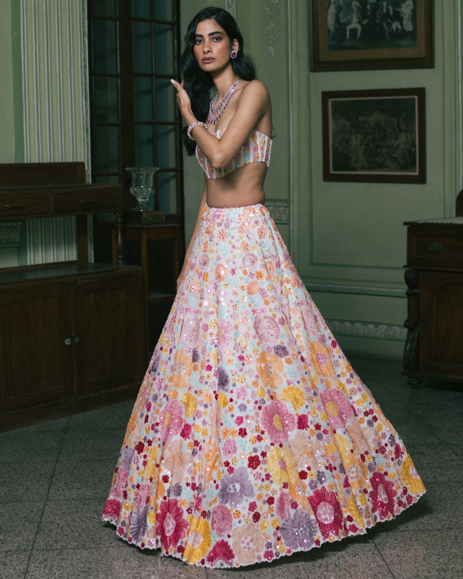 Ivory Iris Lehenga Set