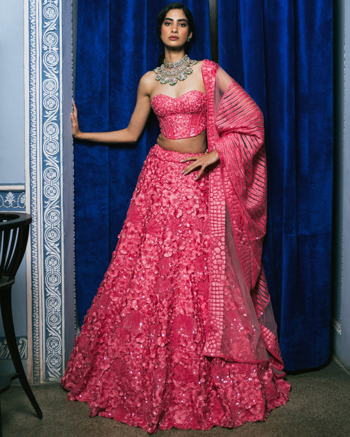 Pink Lillian Lehenga Set