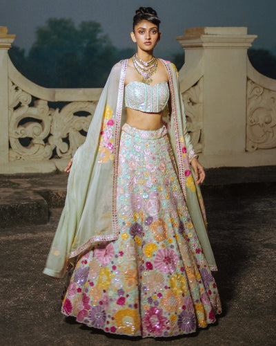 Mint Iris Lehenga Set