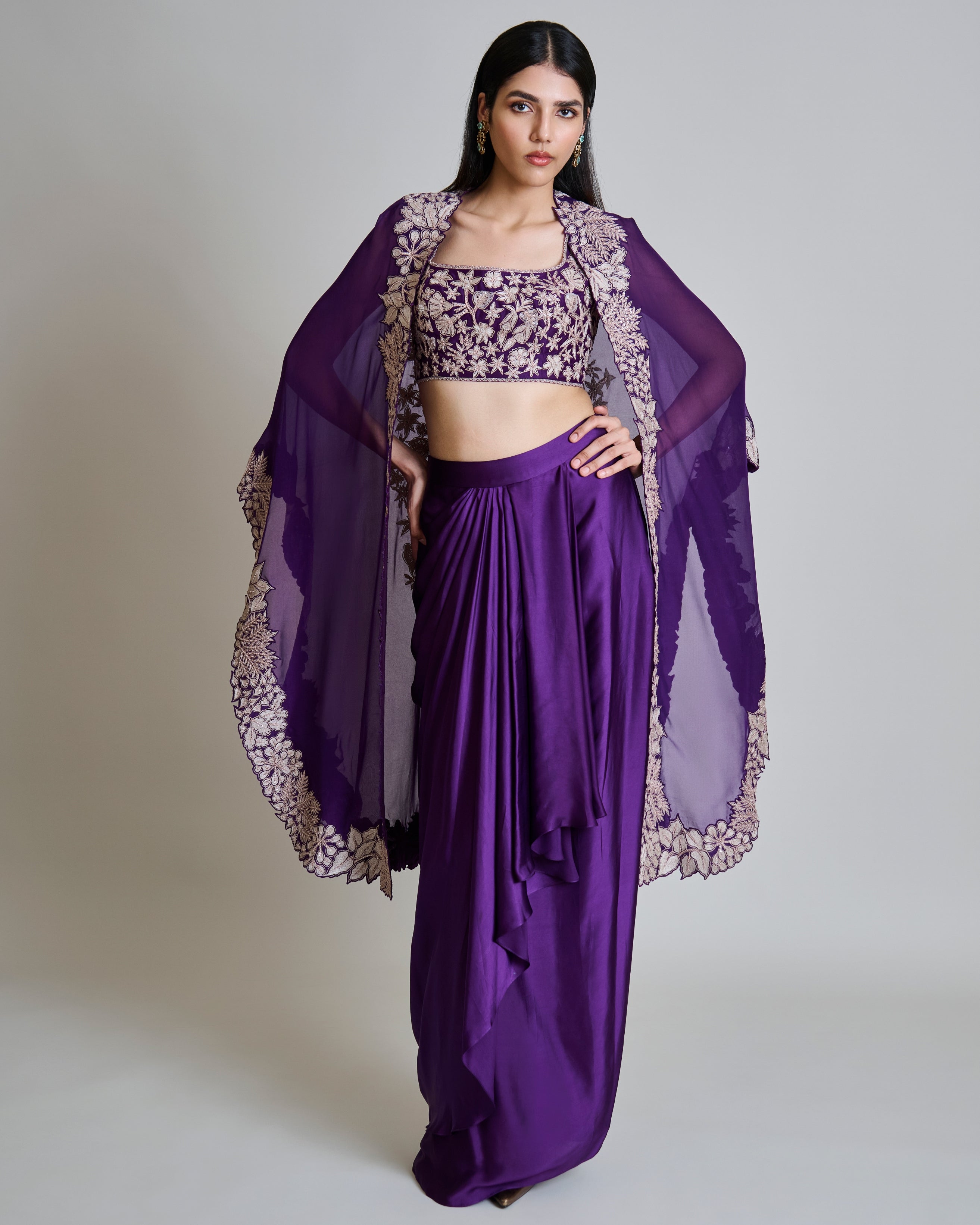 Purple Lea Cape Set