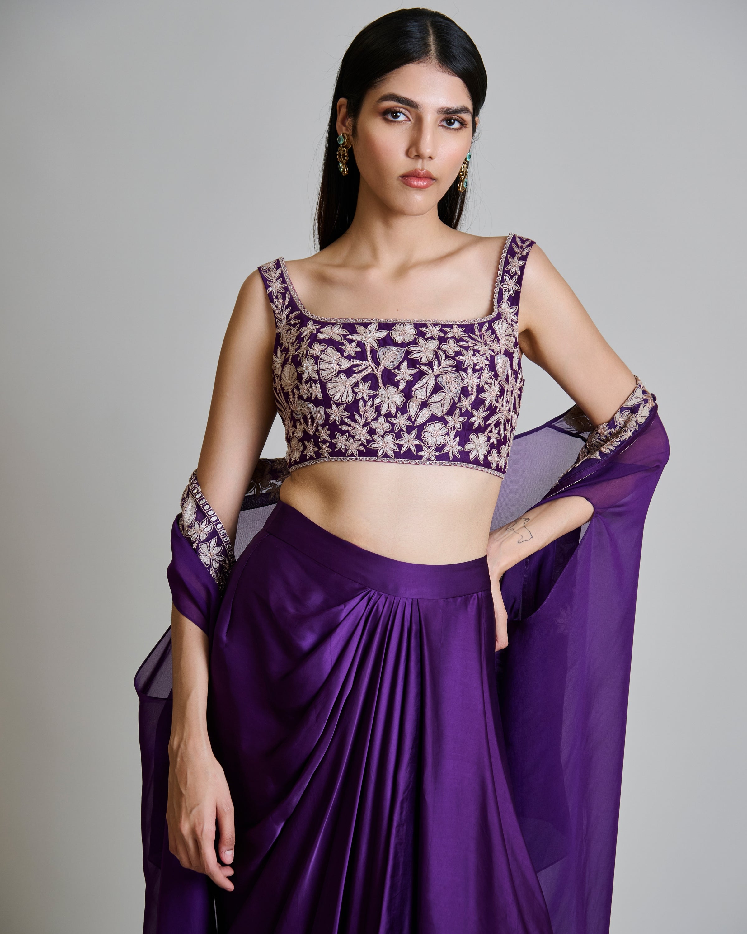 Purple Aurea Skirt Set