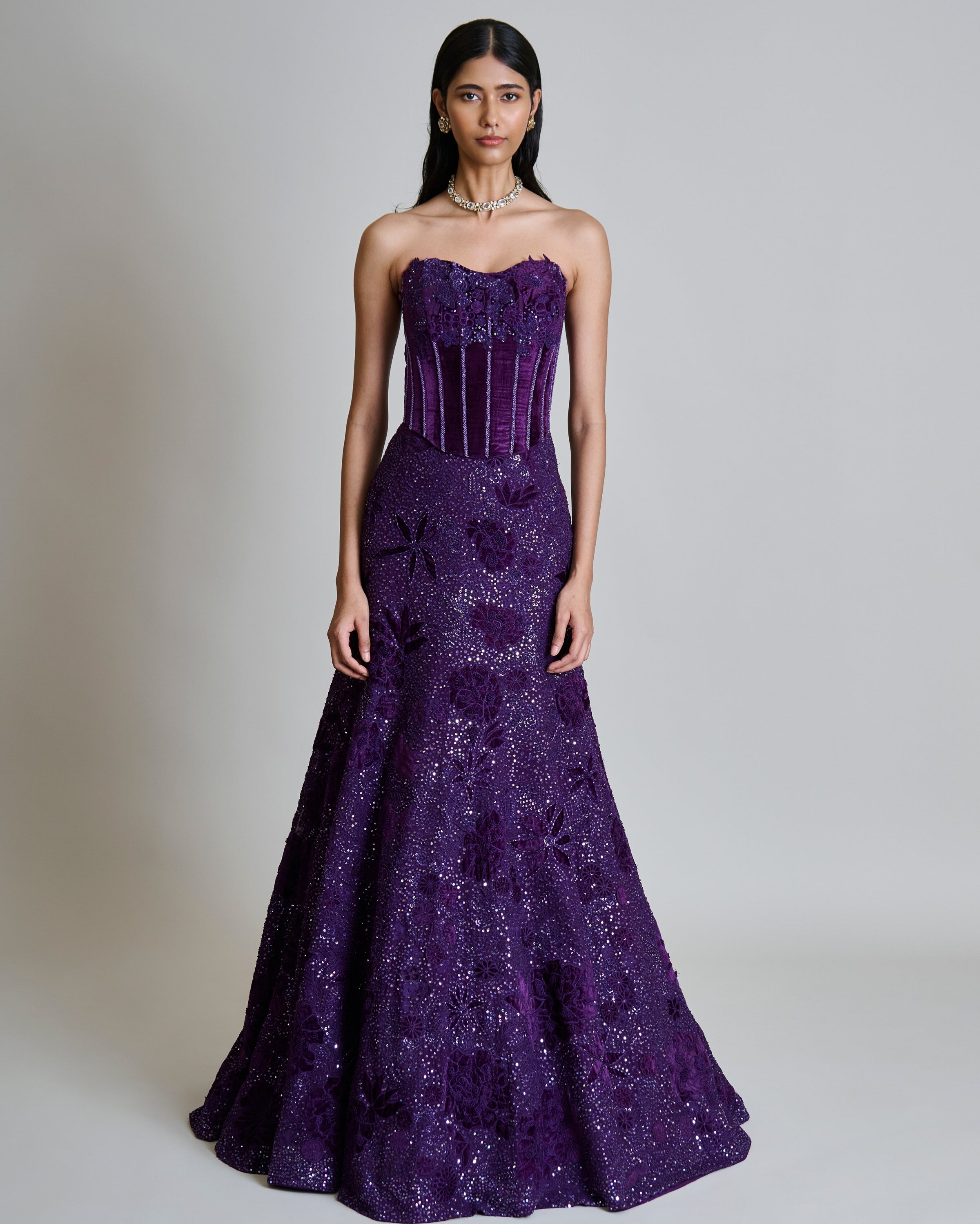 Purple Carmine Lehenga Set