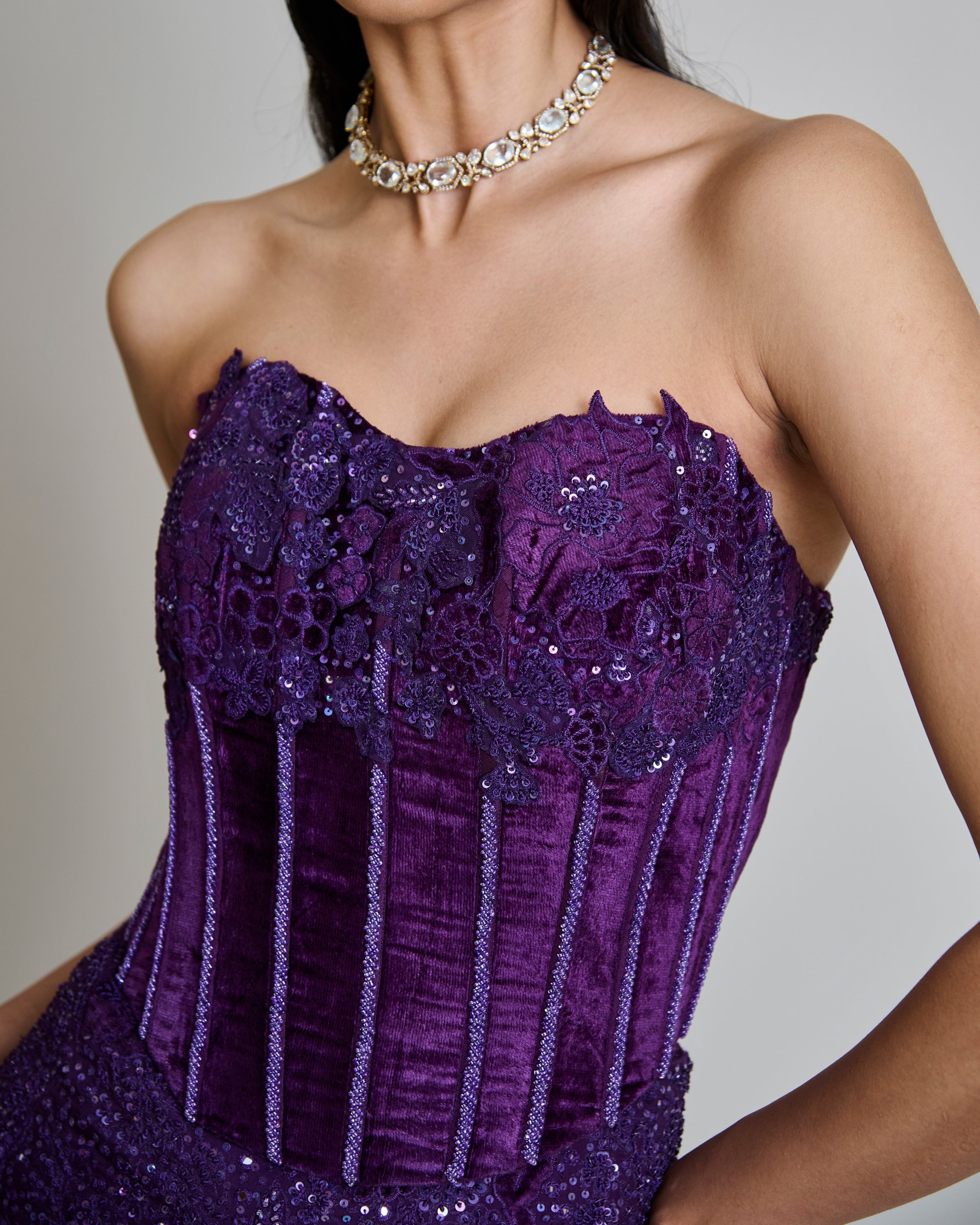 Purple Carmine Lehenga Set