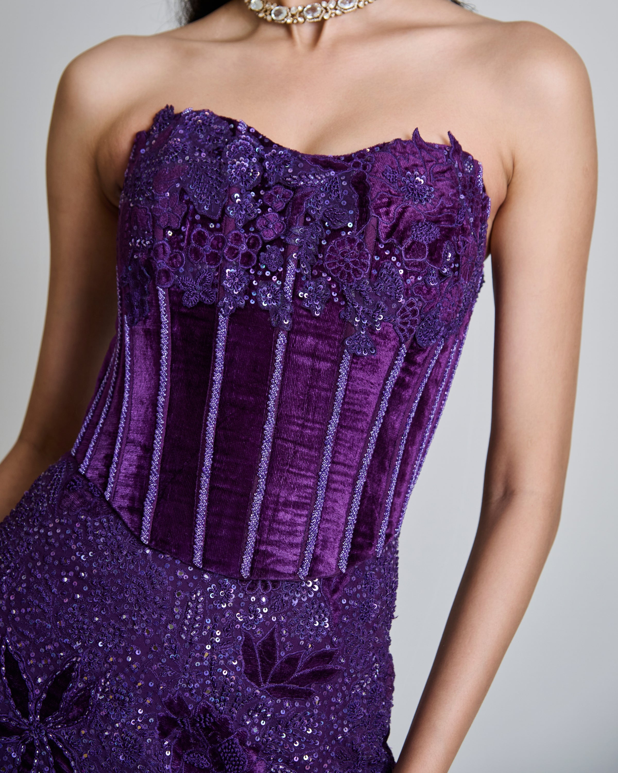 Purple Carmine Lehenga Set