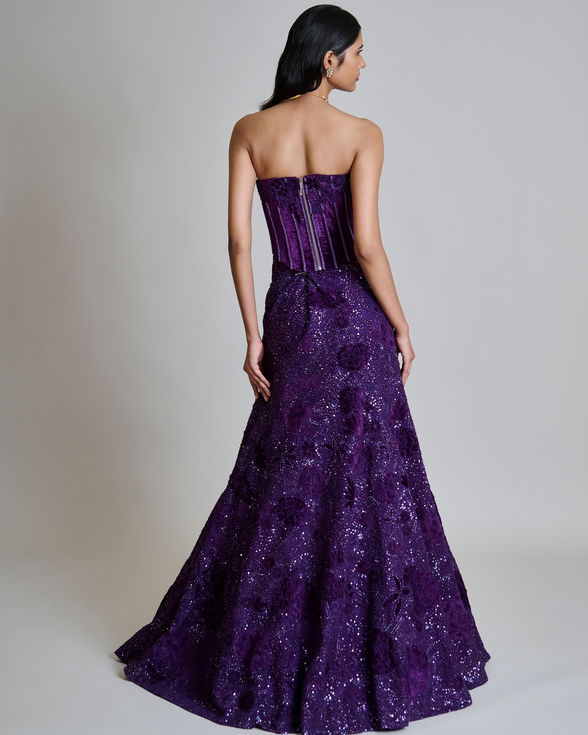 Purple Carmine Lehenga Set