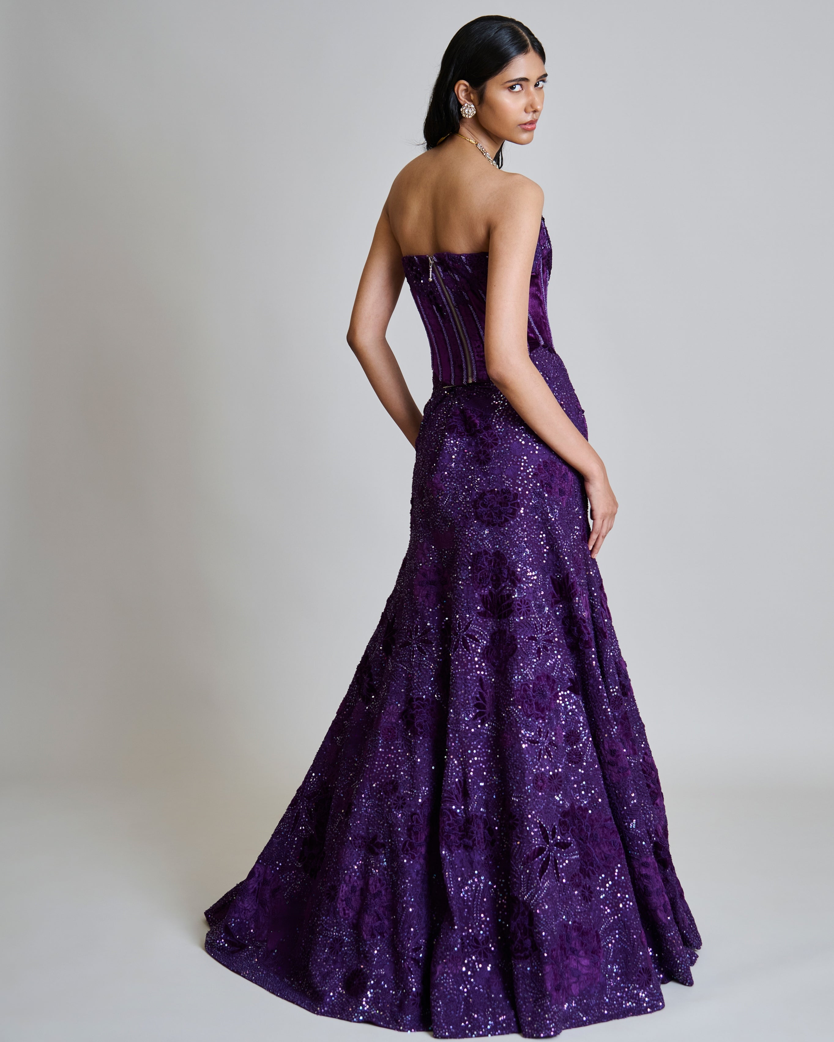 Purple Carmine Lehenga Set