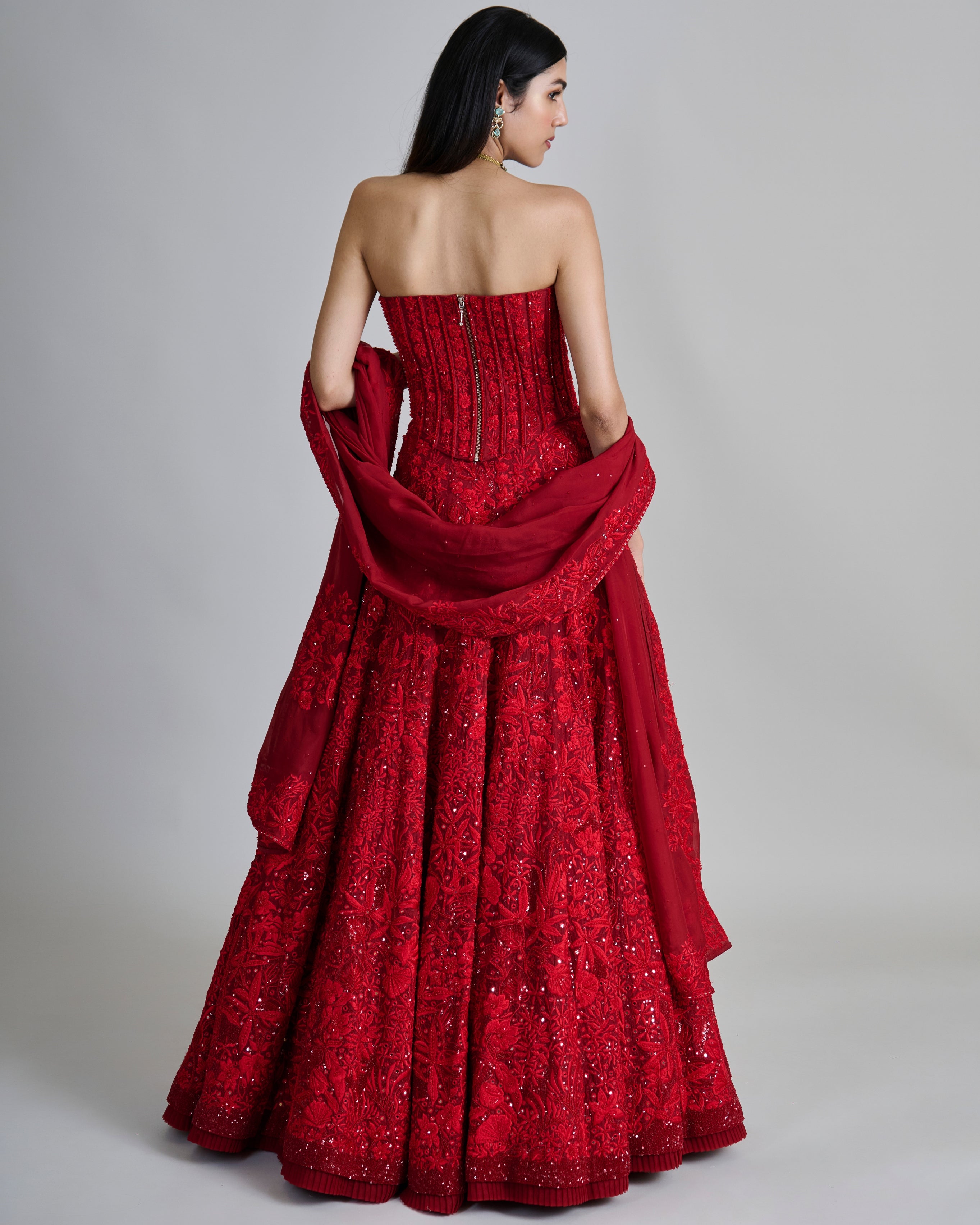 Red Amara Lehenga Set