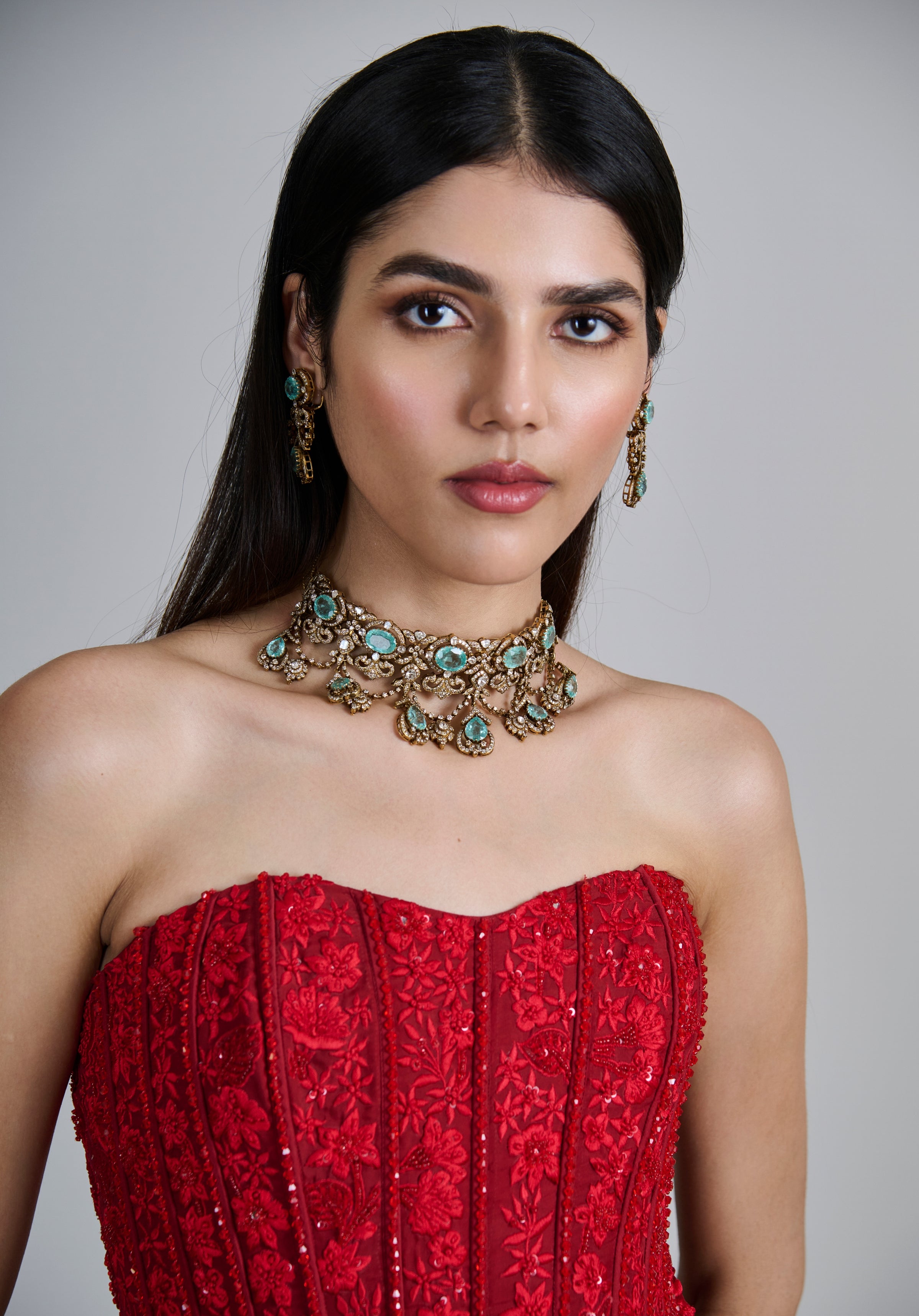 Red Amara Lehenga Set