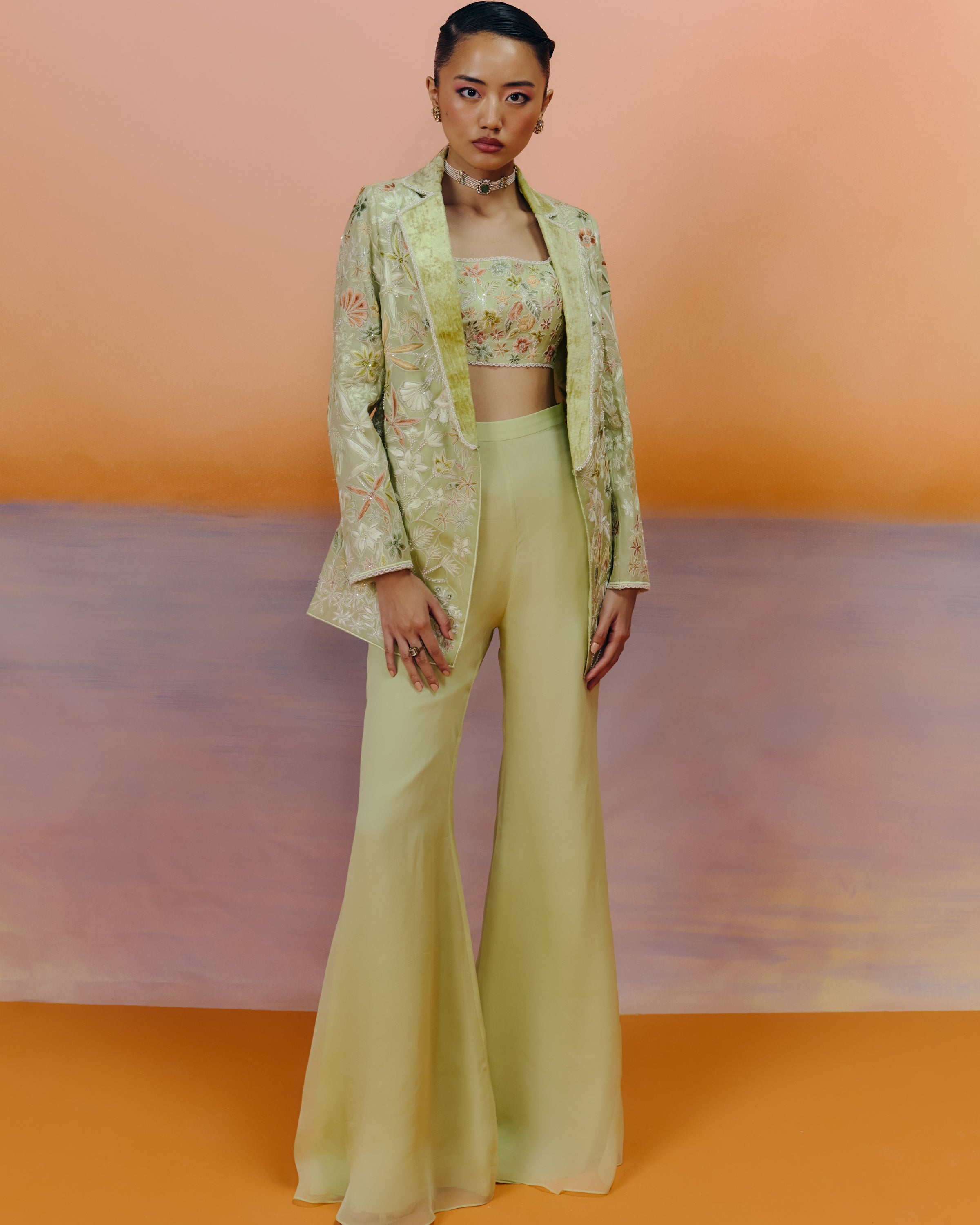 Sea Green Sele Blazer Set