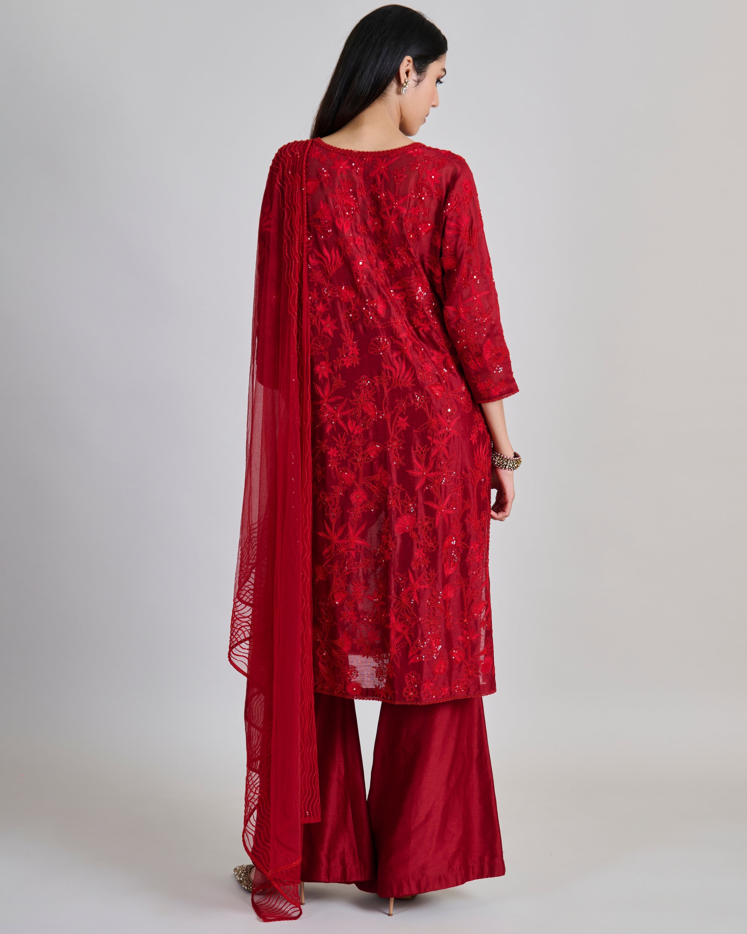 Red Kiyara Kurta Set