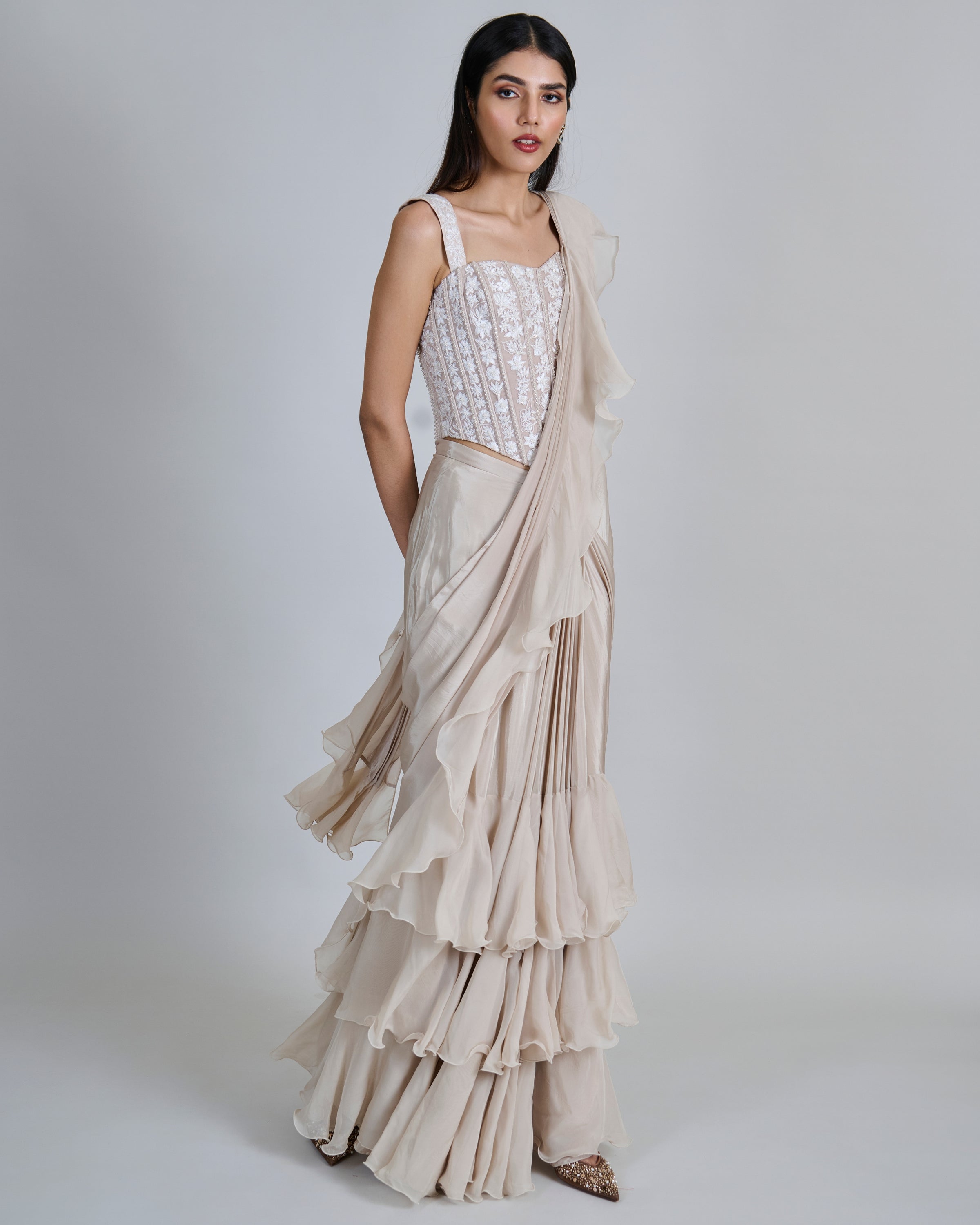 Champange With Ivory Kiyara Kurta Set