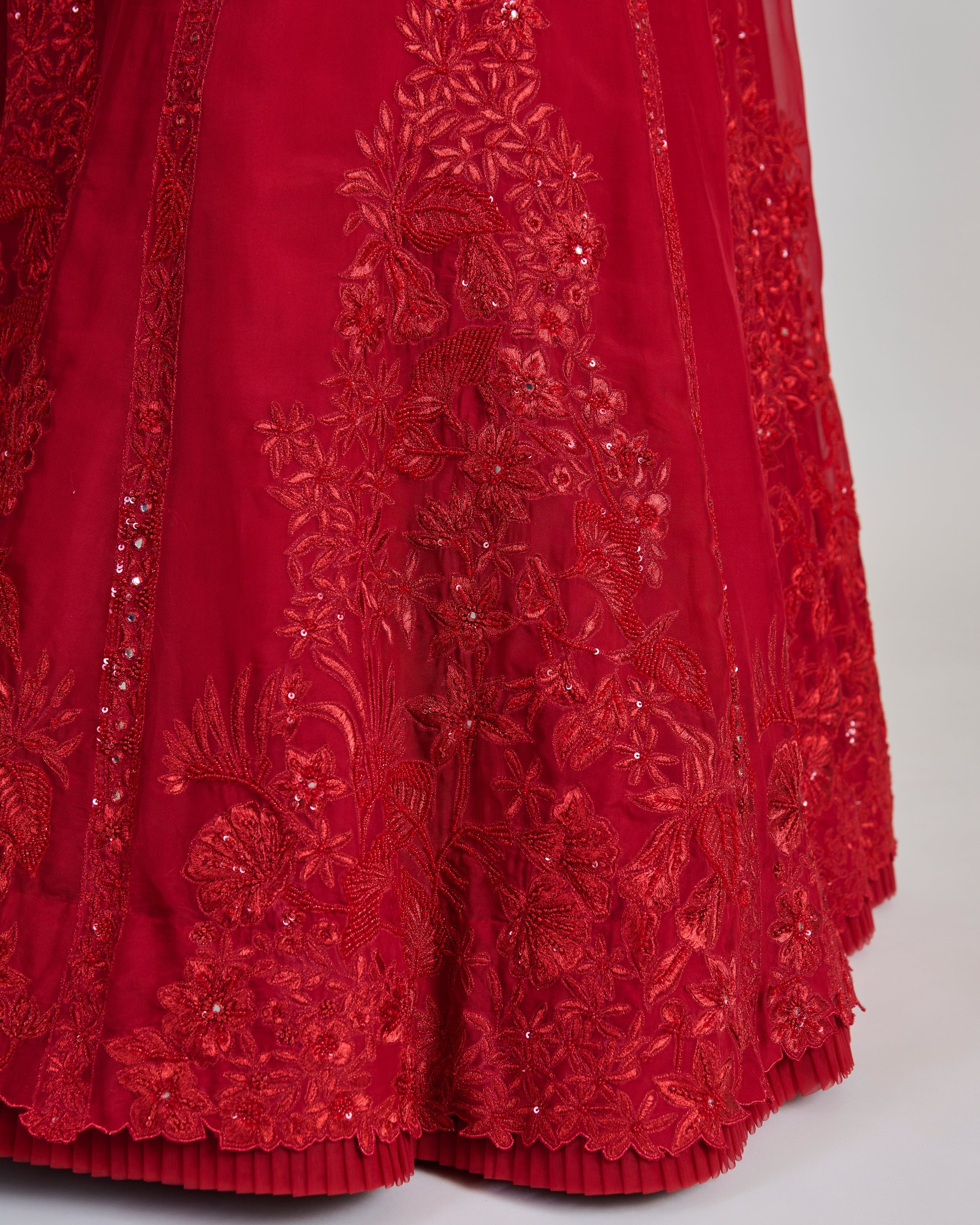 Red Keya Lehenga Set