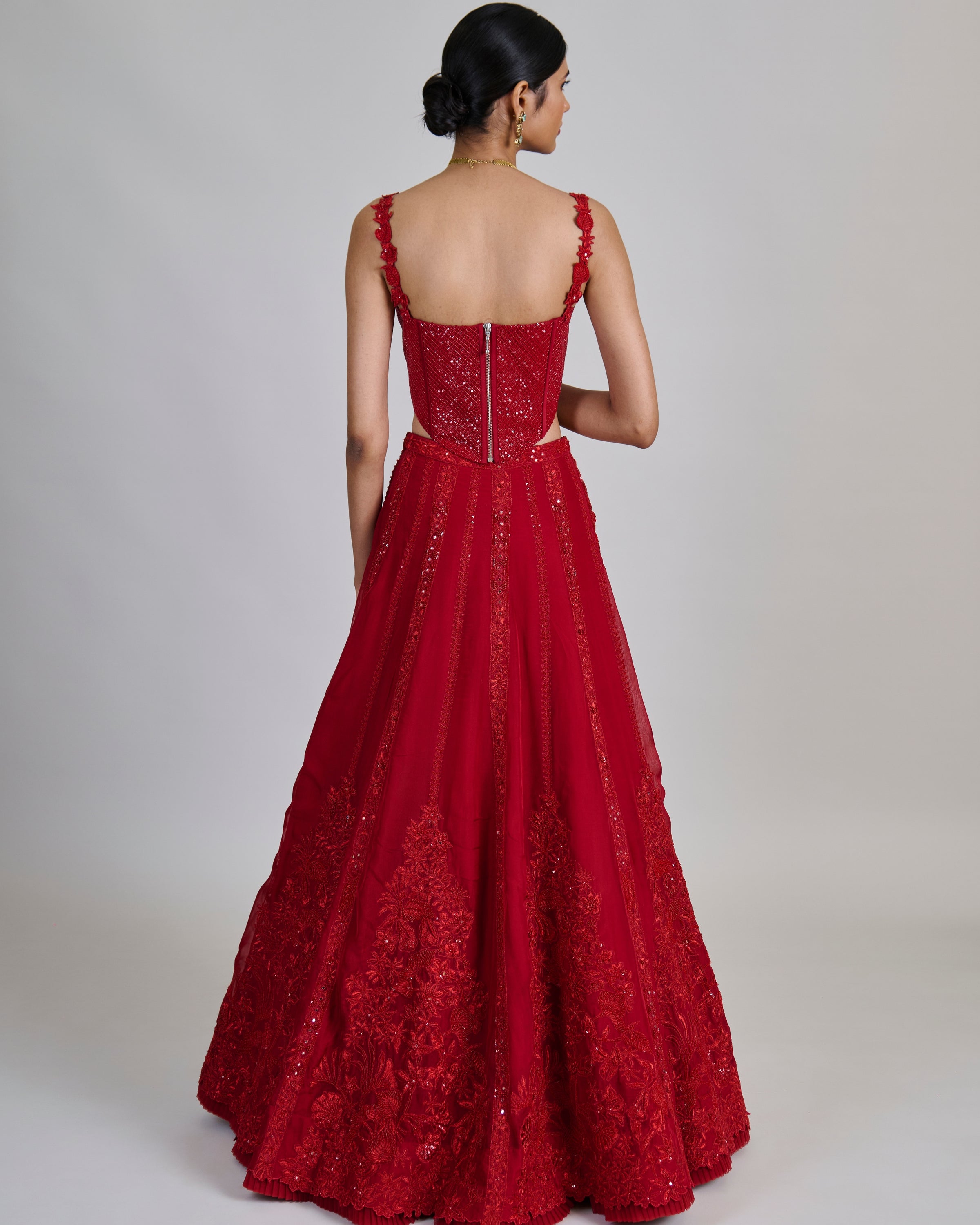 Red Keya Lehenga Set